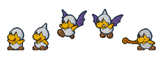 Jr.Troopa, from Paper Mario, shown in his various forms.