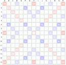 A typical scrabble board