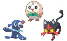 Starter Pokémon in Pokémon Sun