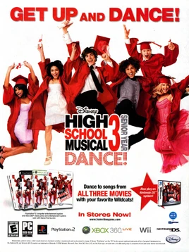 High School Musical 3 Dance game print ad NickMag Dec Jan 2009