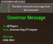 Governor Message Notification and Message