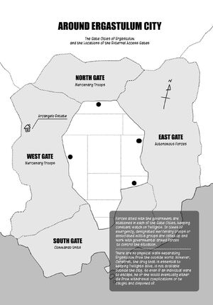 The layout of gates around the city.