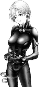 Kishimoto in Gantz suit