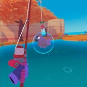 Un pesce appena catturato e tirato vicino per essere afferrato