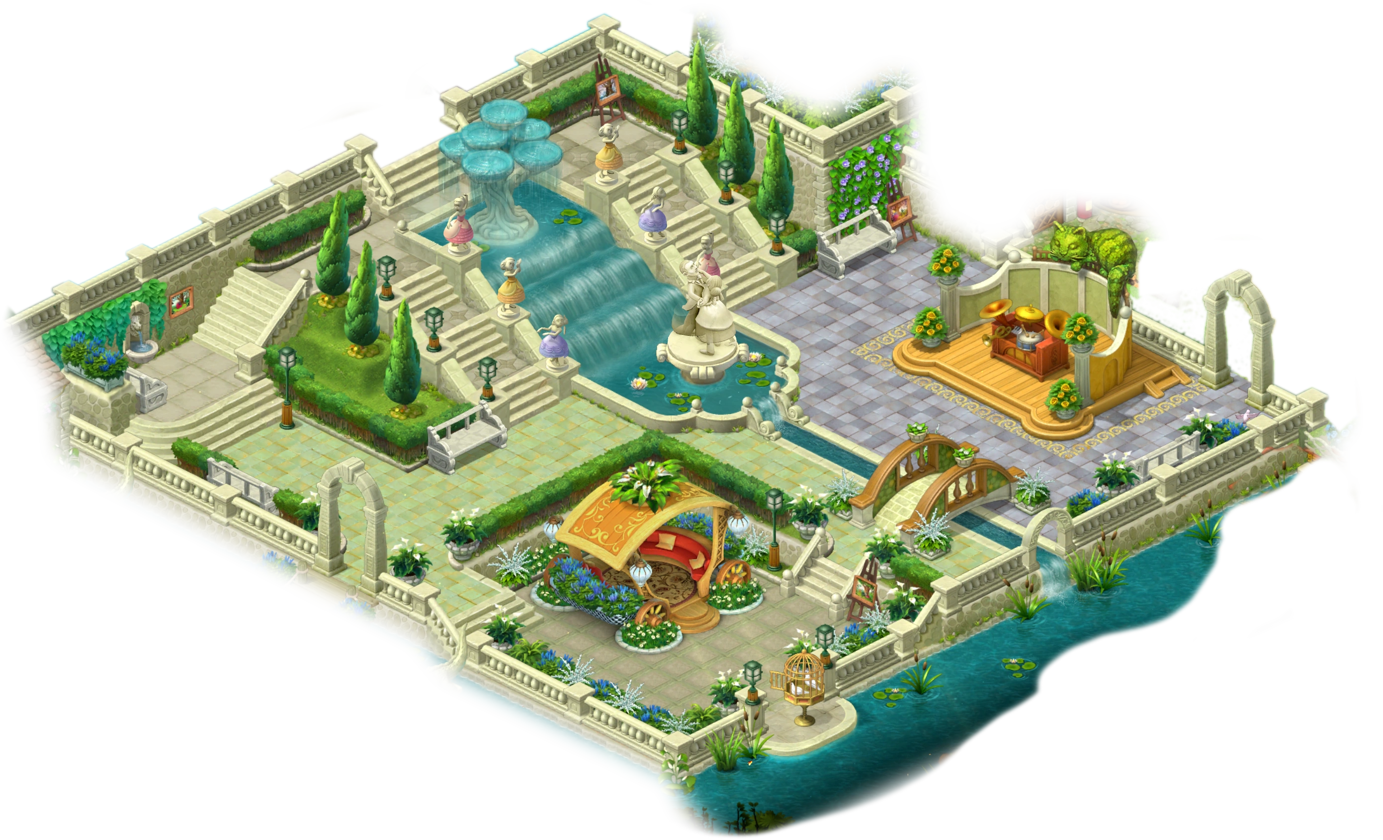 Cascades Garden | Gardenscapes Wiki | Fandom