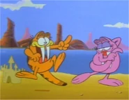Garfield and Arlene in "Cave Cat".