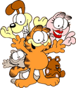 Garfield, Odie, Nermal, Arlene and Pooky.