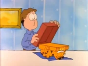 Too Much Time in Bed: Garfield has become one with his bed, surprising Jon with his box-like shape.
