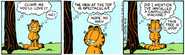 Third Panel: Garfield's lips are uncolored.