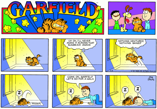 navis  ガーフィールド とオーディー　1981年 Garfield, April 1981 comic strips | Garfield Wiki | Fandom