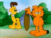 Hole: Garfield's prank backfires when it is revealed a hole for Odie to fall into is made of rubber.