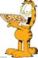 Garfield eating pizza