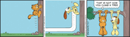Odie finds a tree cheat.