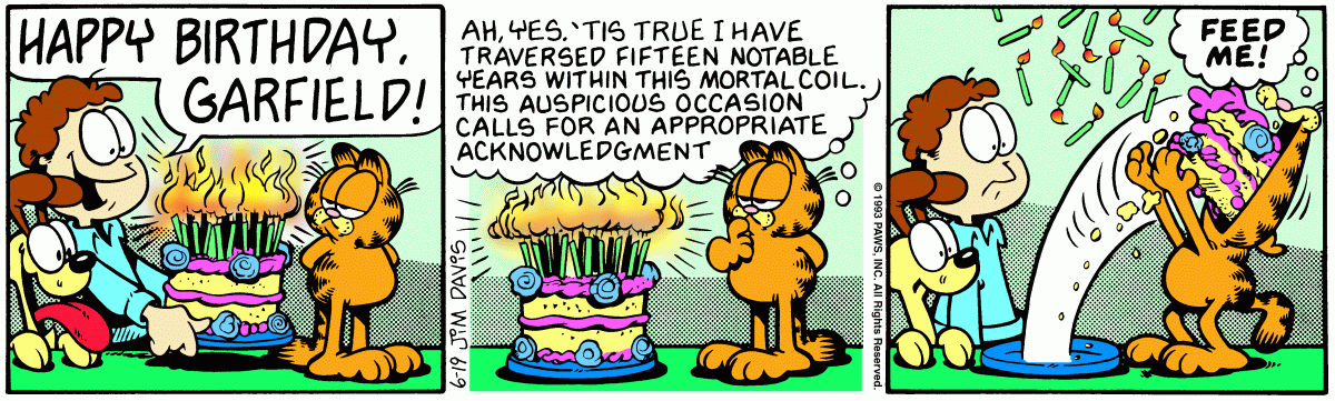garfield comics birthday