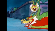 The Chinese Dragon making a remark to the audience in "China Cat"