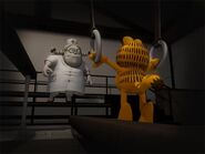 Garfield being forced by Nurse Psycho to exercise. As seen in "High Scale".