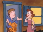 Get Down!: Jon compliments his date after getting clawed by his cat.