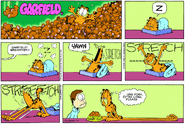 All panels & logo box: Garfield's lips have a greenish tinge.