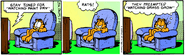 Second Panel: Garfield's nose is uncolored.