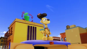 After making a daring rescue, Odie soaks up a rare moment of praise.