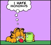 6/21/2004 Garfield expresses his disgust for Monday.