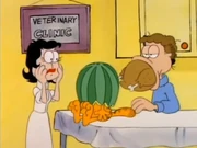 Food Fun: Garfield and Jon are at Liz's office after an eating competition goes haywire.