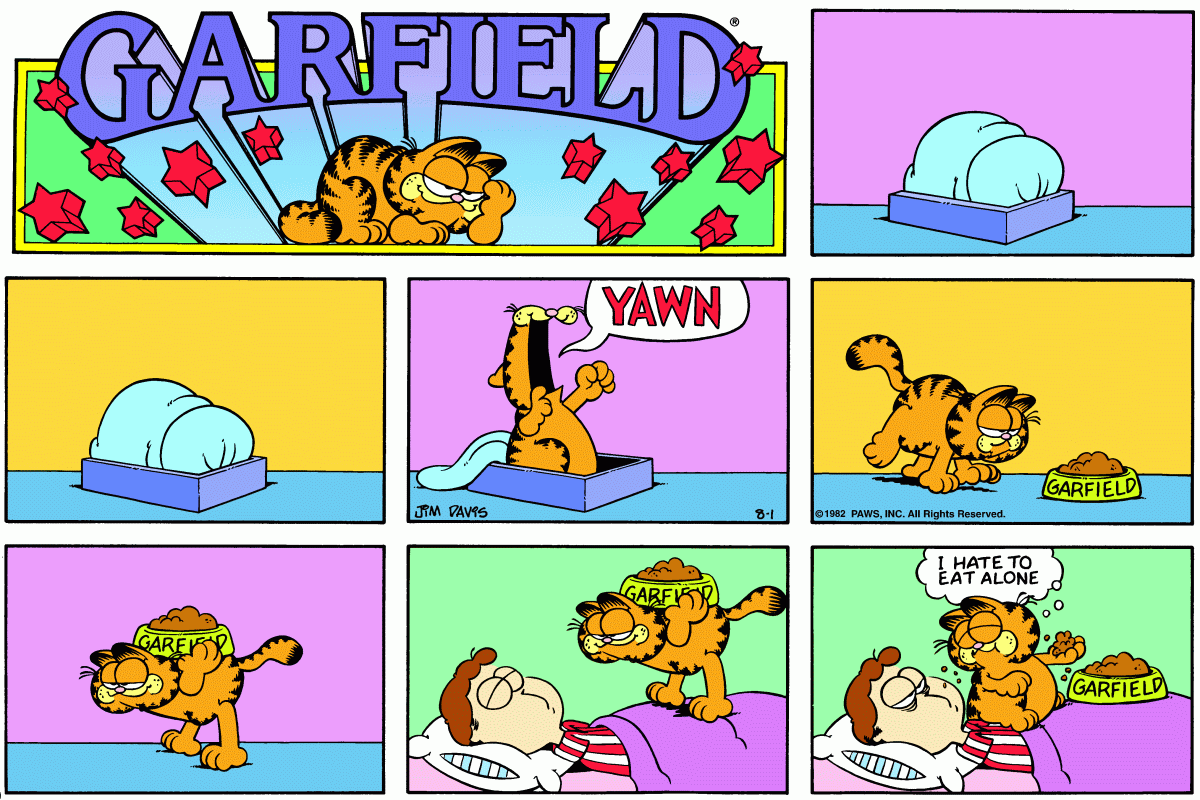 Garfield, August 1982 comic strips Garfield Wiki Fandom