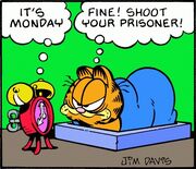 7/1/1996 A clock rubs salt in Garfield's wound.