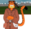 Garfield as 18th Century American Frontier. Drawn in 2012.