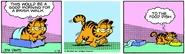 Garfield goes for a brisk walk