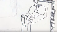 A version of the sketch of Garfield sitting with more horizontal content.