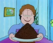  holding a plate of raisins.