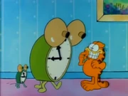 Alarm Clock: Garfield chases an alarm clock, only to run into a much larger one.