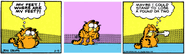 2/9/1981 Garfield loses his feet under his big belly.