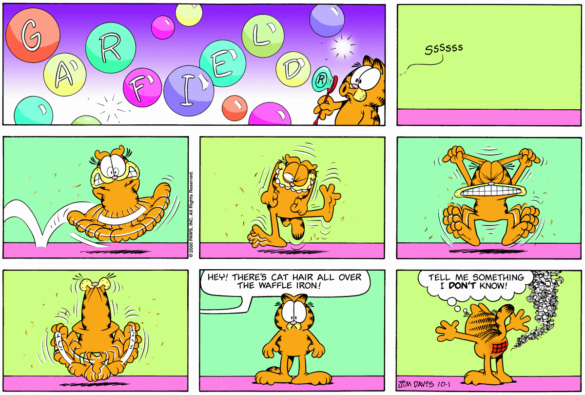 Garfield, October 2000 comic strips | Garfield Wiki | Fandom