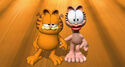 Garfield and Arlene holding hands.