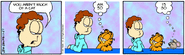 Second Panel: Garfield's nose is uncolored.