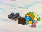 Play in the Snow: Garfield and Odie are bundled up to play in the snow, much to their chagrin.