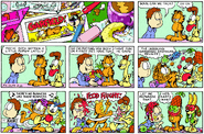 9/22/1996 Garfield and Odie have fun with their new fruit diet.