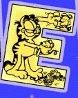 3/10/1996 Three mice help Garfield make the E in his name. One is cornered, a second is caught, and the third tries to escape, but is caught under Garfield's toes.
