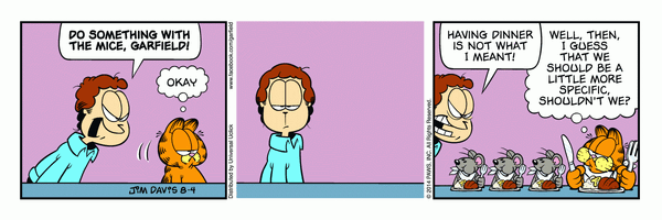 Garfield, August 2014 comic strips, Garfield Wiki