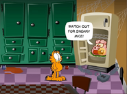 Orson in the fridge talking to Garfield