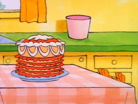 garfield eating cake