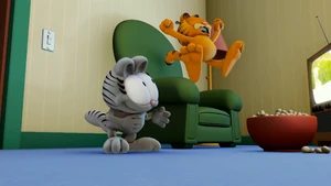 Garfield is fed up when Nermal gets all the applause.