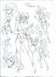 Human Demona. Production sketch by Frank Paur.