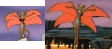 Desdemona with wings stretched and in flight