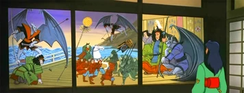 Mural of Gargoyles in Feudal Japan