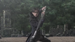 Aguri with Gai Bow (normal state) in The One Who Shines in Darkness