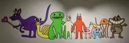 The extended monster family % 28Garten of Banban III% 29.webp (11 KB) The new mural with Queen Bouncelia and Nabnaleena added (off camera)