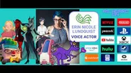 Her youtube banner showing off characters she's voice acted, including Queen Bouncelia.